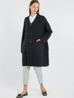 Pas de Calais - Long Cardigan in Charcoal