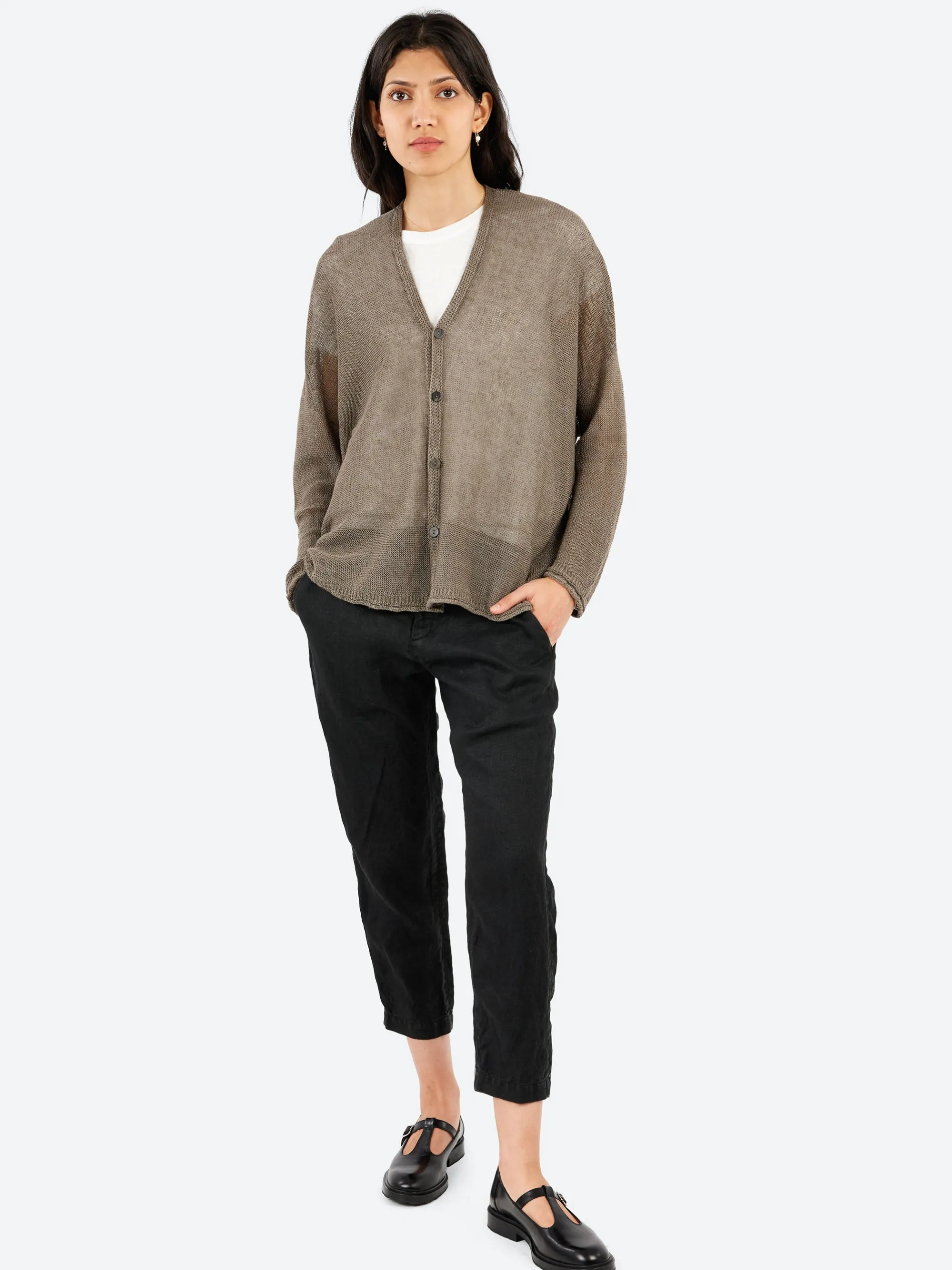 Pas de Calais - Normandy Vintage Cardigan in Greige