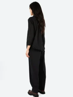 Pas de Calais - Random Pintuck Blouse in Black