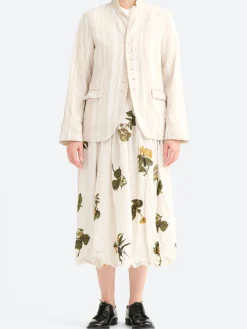 Pas de Calais - Summer Botanical Skirt in Ivory