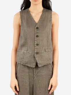 Pas de Calais - V-Neck Vest in Khaki