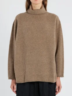 Pas de Calais - Wool Turtleneck in Brown
