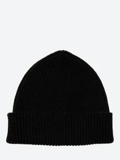 Paul Smith - Cashmere-Blend Ribbed Beanie Hat in Black