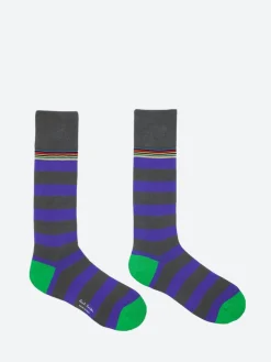 Paul Smith - Contrast 'Signature Stripe' Socks in Grey