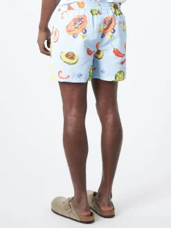 Paul Smith - Tropical Fruit Print Long Swim Shorts in Blues