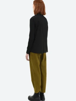 Pomandere - 9386 Crepe Shirt in Black