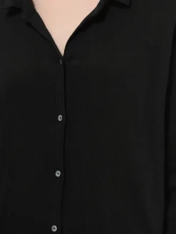 Pomandere - 9386 Crepe Shirt in Black