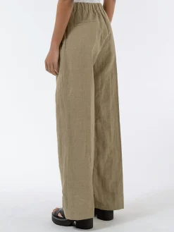 Pomandere - 7183 Trousers with Slightly Wide Legged-Cut and Pleats in Dove Grey