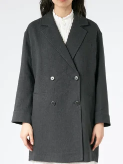 Pomandere - Double-Breasted Coat in Anthracite