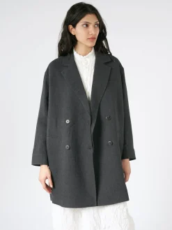 Pomandere - Double-Breasted Coat in Anthracite