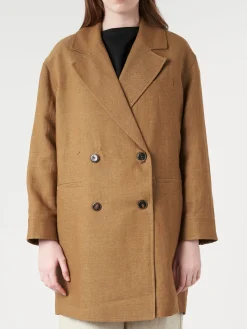 Pomandere - Double-Breasted Coat in Tobacco