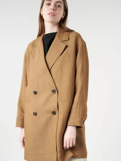 Pomandere - Double-Breasted Coat in Tobacco