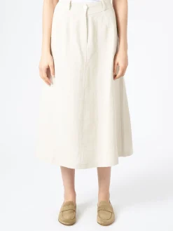 Pomandere - Flared Midi Skirt in Pearl