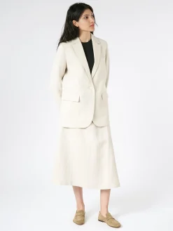 Pomandere - Flared Midi Skirt in Pearl