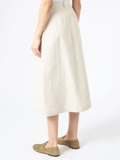 Pomandere - Flared Midi Skirt in Pearl