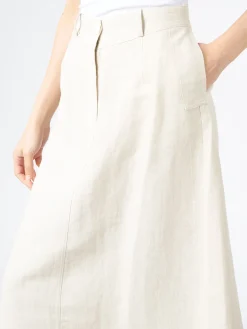 Pomandere - Flared Midi Skirt in Pearl