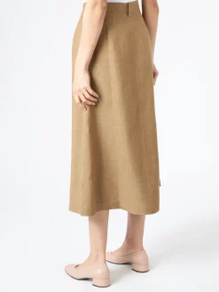 Pomandere - Flared Midi Skirt in Tobacco