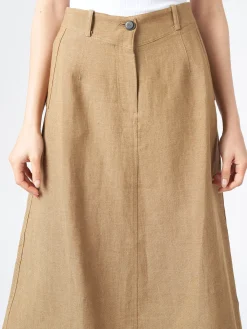 Pomandere - Flared Midi Skirt in Tobacco