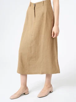 Pomandere - Flared Midi Skirt in Tobacco