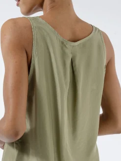 Pomandere - Silk Tank Top in Olive