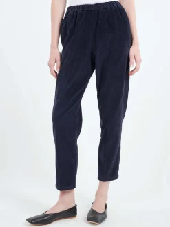 Pomandere - Trousers with Elastic Waist in Night Blue