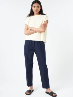 Pomandere - Trousers with Elastic Waist in Navy