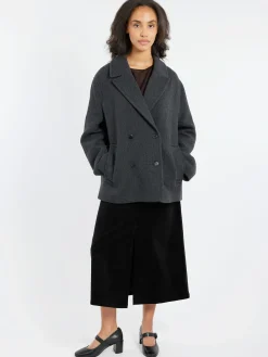 Pomandere - Wool-Blend Cloth Peacoat in Anthracite