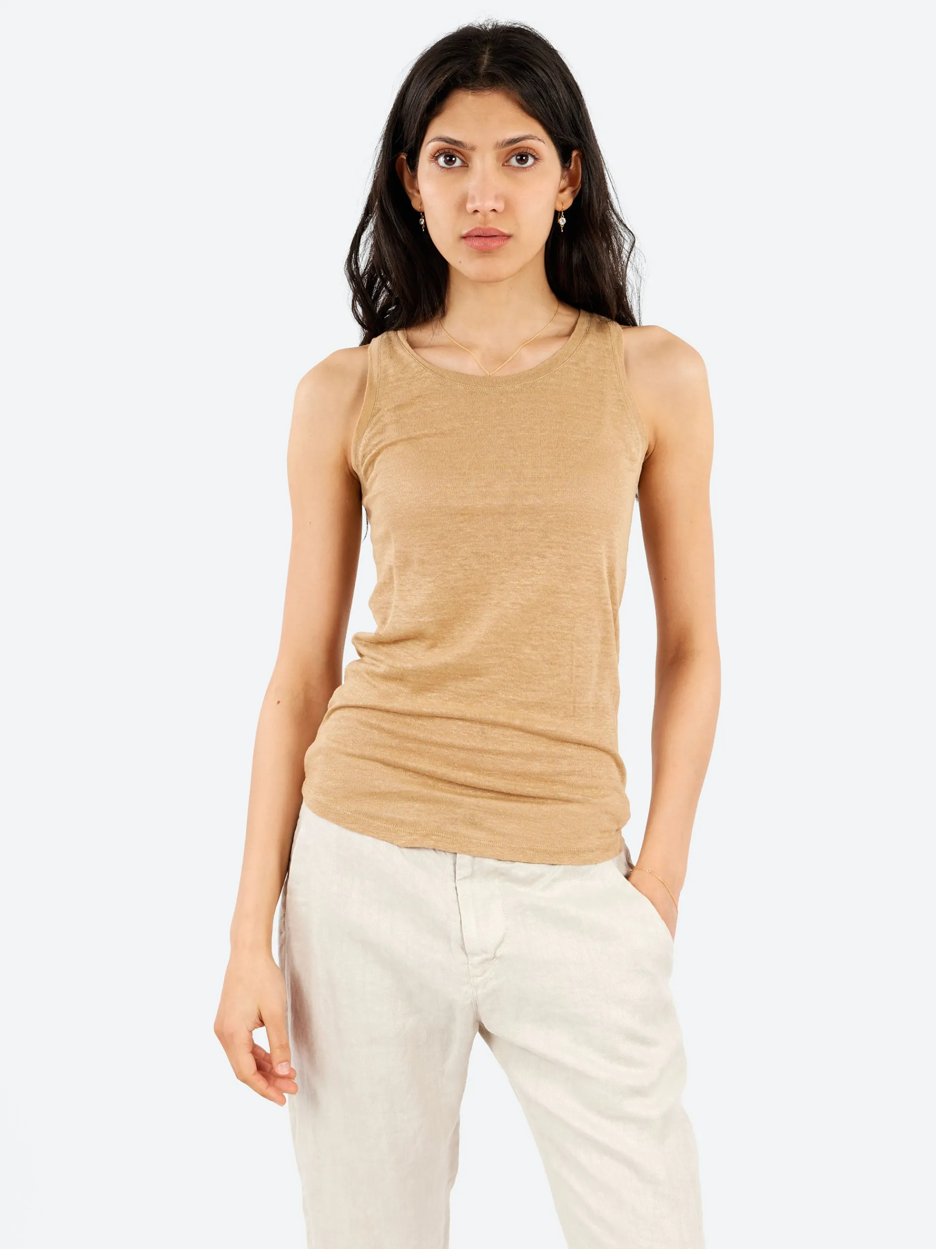 Pomandère - Linen Jersey Tank Top in Rope