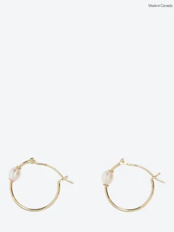 Poppy Finch - Keshi Pearl Small Hoop Earrings in Gold