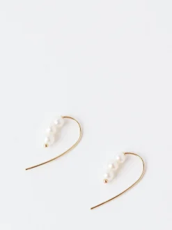 Poppy Finch - Triple Baby Pearl Hook Earrings