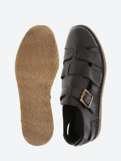 Punto Pigro - Hand 33 Fisherman Sandals in Nero Topeka