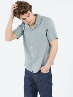 Rag & Bone - Avery Gauze Shirt in Stone Blue Stripe