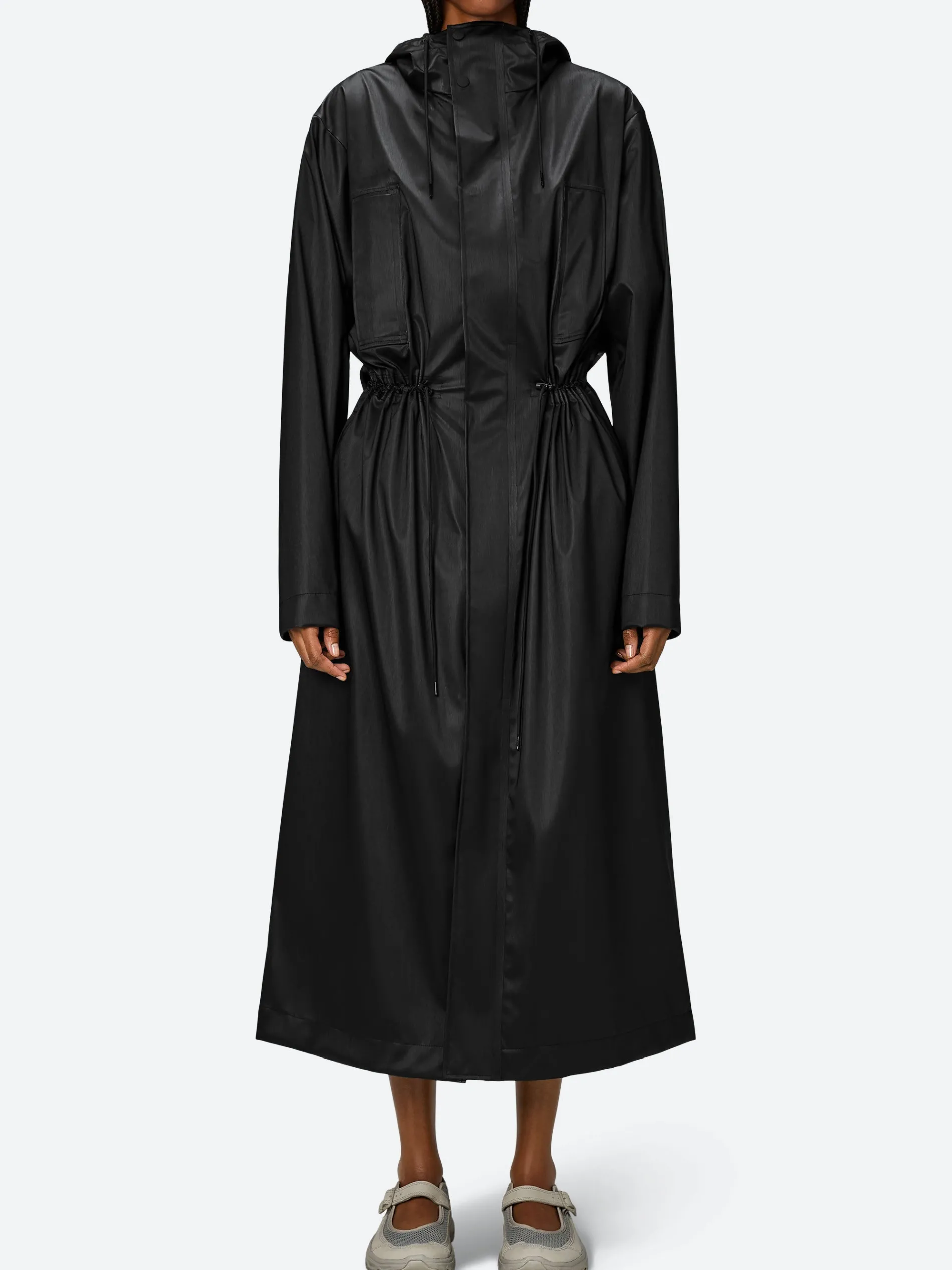 Rains - Bold Longest Jacket in Black