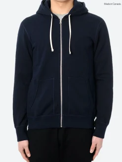Reigning Champ - Midweight Terry Full Zip Hoodie in Navy