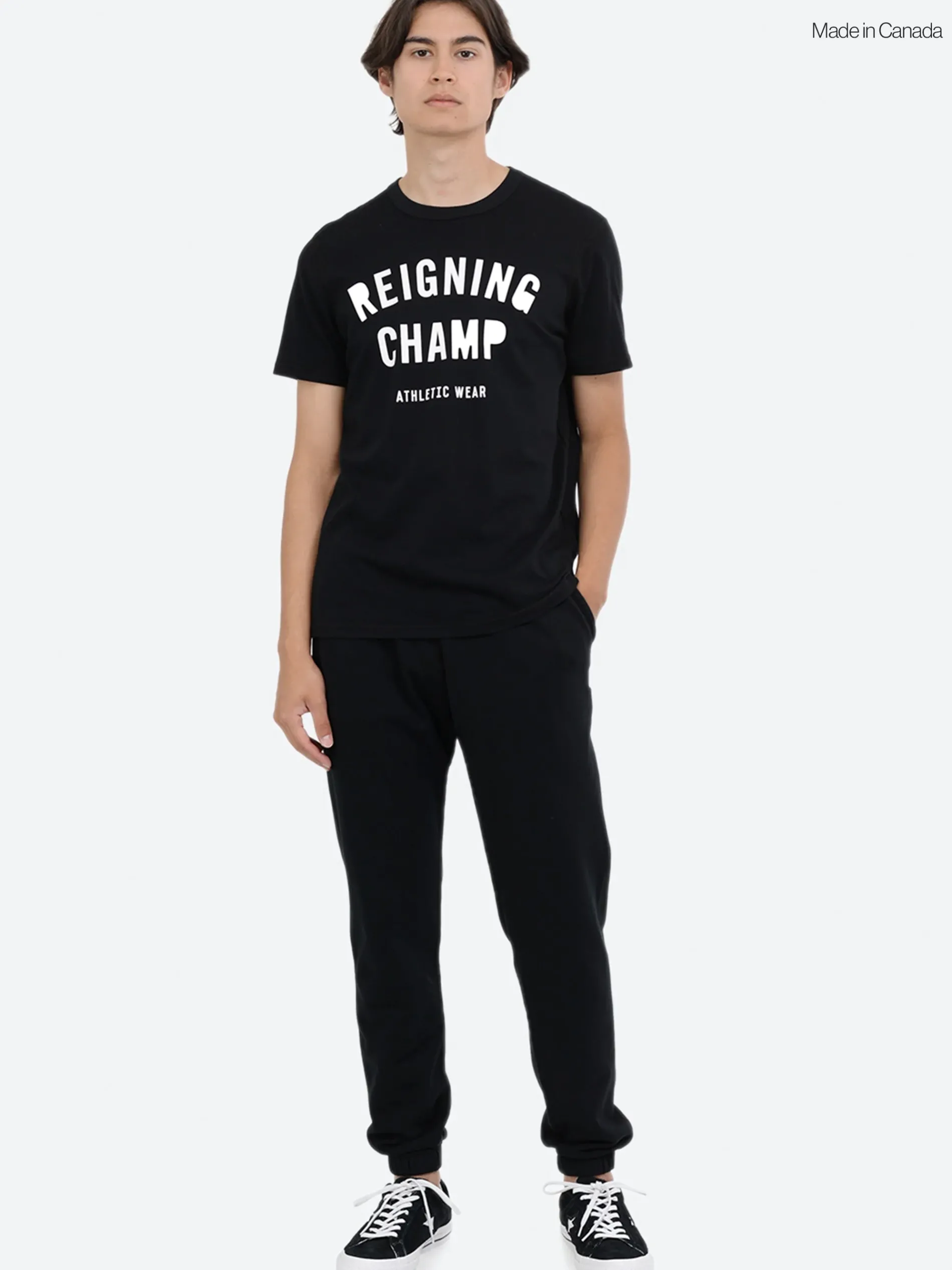 Reigning Champ - Midweight Terry Cuffed Sweatpant in Black