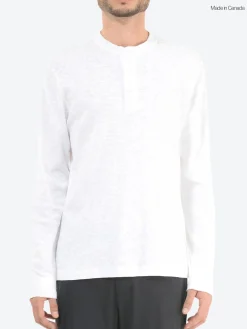 Reigning Champ - 1x1 Slub Henley in White