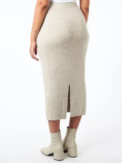 Rib Tube Skirt in Carrara