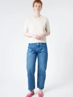 Roberto Collina - Crop Crewneck in Meringa (White)