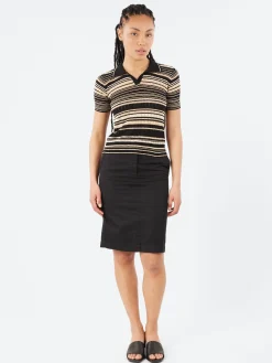 Roberto Collina - Multi-Striped Polo in Nero and Cammello