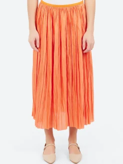 Roberto Collina - Plisse Midi Skirt in Corallo