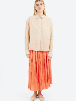 Roberto Collina - Plisse Midi Skirt in Corallo