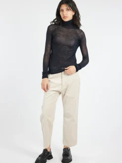 Roberto Collina - Semi Sheer Turtleneck in Navy