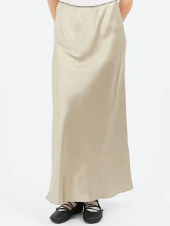 Roberto Collina - Silk Slip Skirt in Militare