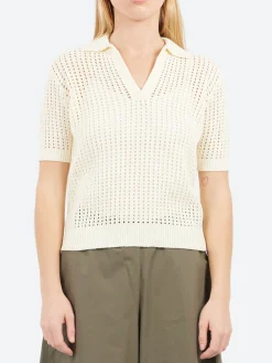 Roberto Collina - Sponge-Effect Polo in Latte