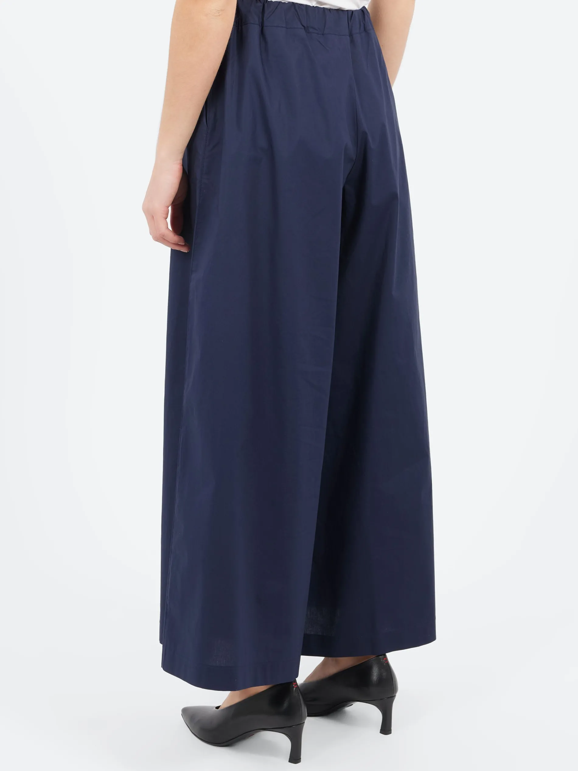 Roberto Collina - Wide Cropped Trousers in Navy