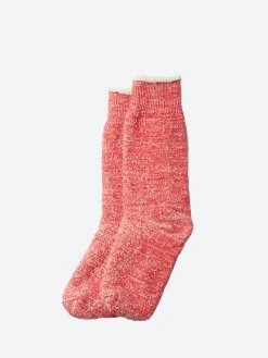 ROTOTO - Double Faced Crew Sock in Red