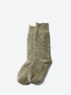 ROTOTO - Double Faced Crew Sock in Army Green