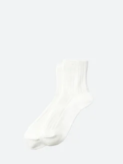 ROTOTO - Linen Cotton Ankle Sock in White