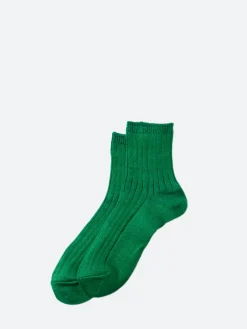 ROTOTO - Linen Cotton Ankle Sock in Green