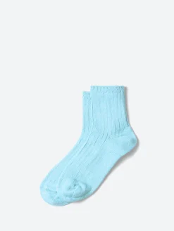 ROTOTO - Linen Cotton Ankle Sock in Sky Blue
